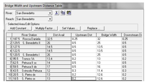 Profili di pelo libero e scenari di piena