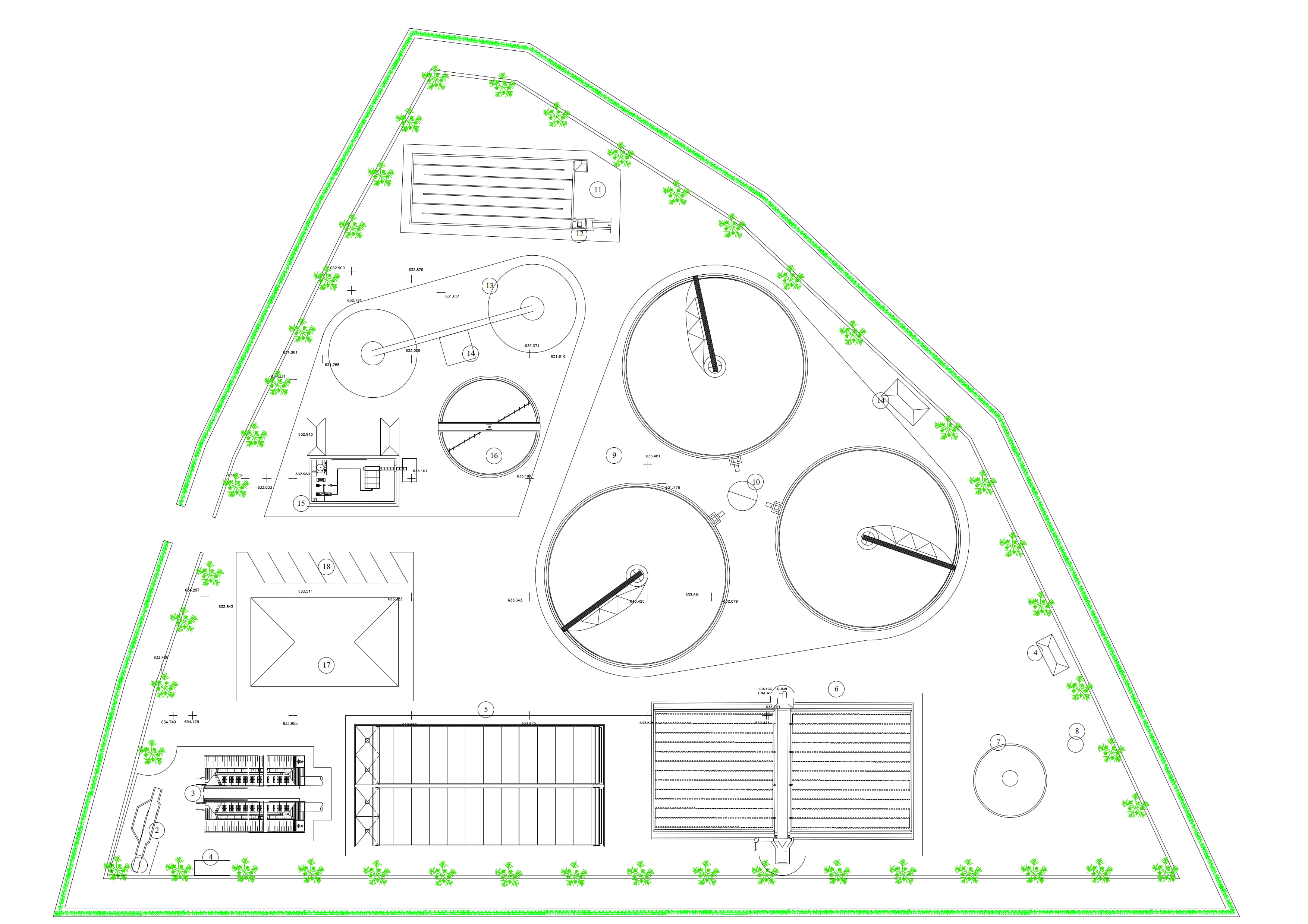 Planimetria generale dell’impianto di depurazione