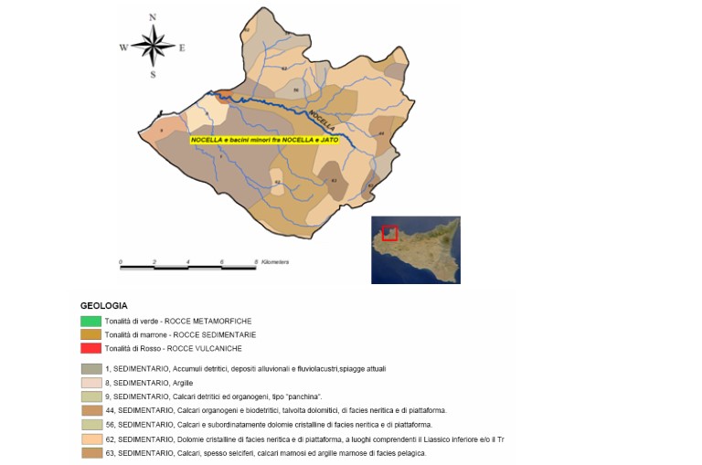 Carta geologica bacino Nocella