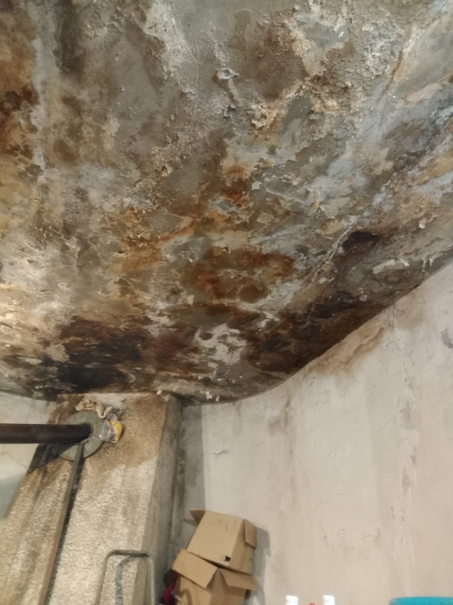 Danni da infiltrazioni - aree ammalorate sul solaio